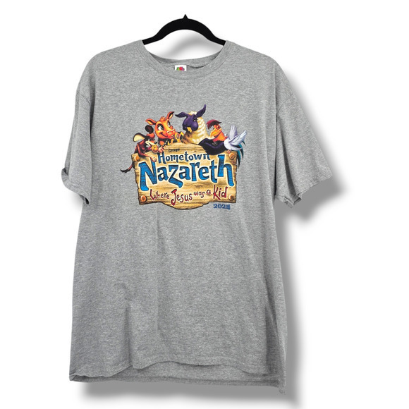 Hometown Nazareth Where Jesus‎ Was A Kid T-Shirt Gray Size Large - Picture 1 of 8